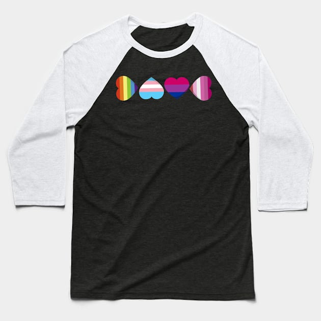 Heart LOVE - LGBT Gay Pride Month product Baseball T-Shirt by theodoros20